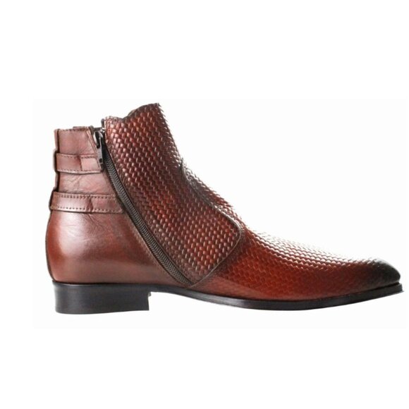 Assimi Brown Italian Leather Boots, Best Dress Boots for Men